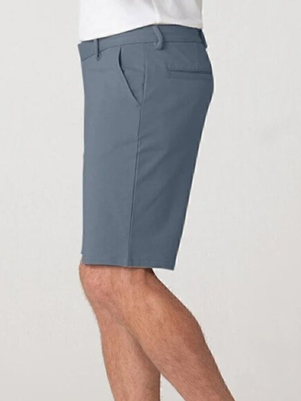 Swet Tailor Mens French Grey 8" Inseam Everyday Chino Shorts - Picture 2 of 9